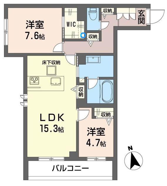 フォレ フルーリー(2LDK/1階)の間取り写真