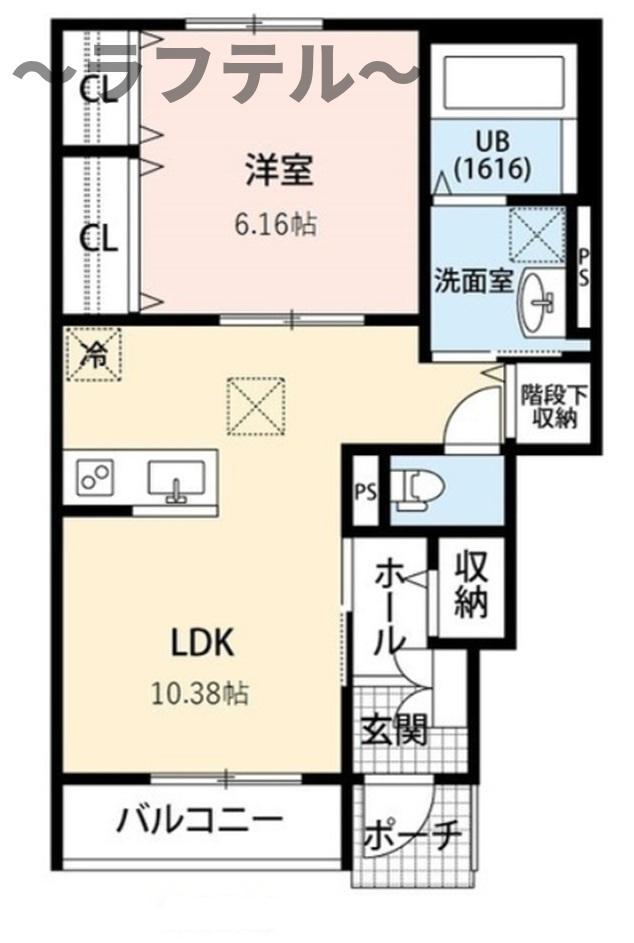 プーロ・テ・ヴェント(1LDK/1階)の間取り写真