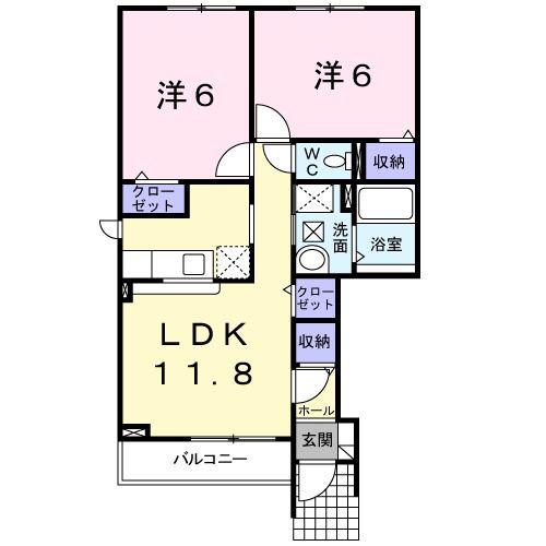 ブリーゼ03(2LDK/1階)の間取り写真