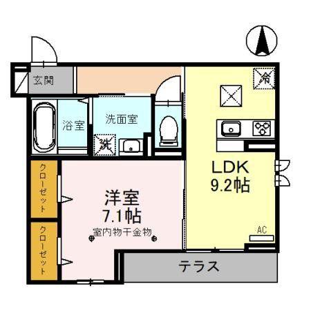 フレラウム(1LDK/3階)の間取り写真