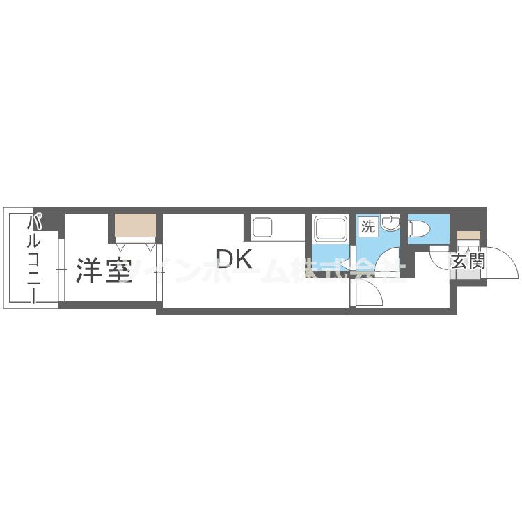 ALIVIS新町(1DK/7階)の間取り写真
