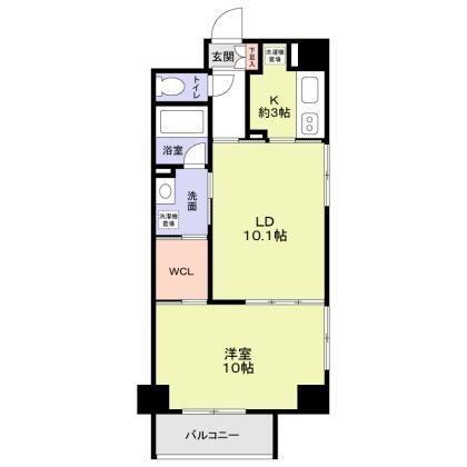 クレオキタホリエ(1LDK/8階)の間取り写真