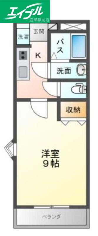 エポックハシマ II(1K/1階)の間取り写真