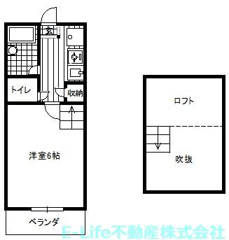 サンセルコ京塚(1K/2階)の間取り写真