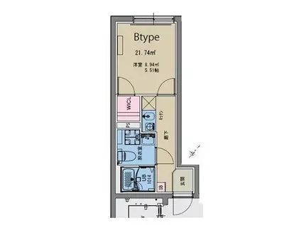マキシヴシティ文京小石川(1K/4階)の間取り写真