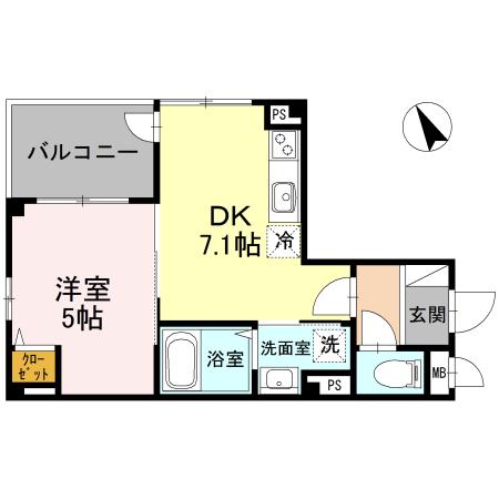 南海本線 堺駅 徒歩12分 5階建 築9年(1DK/3階)の間取り写真