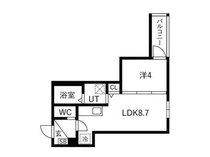 F ASECIA LASO(1LDK/2階)の間取り写真