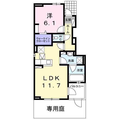 フローレンス II(1LDK/1階)の間取り写真