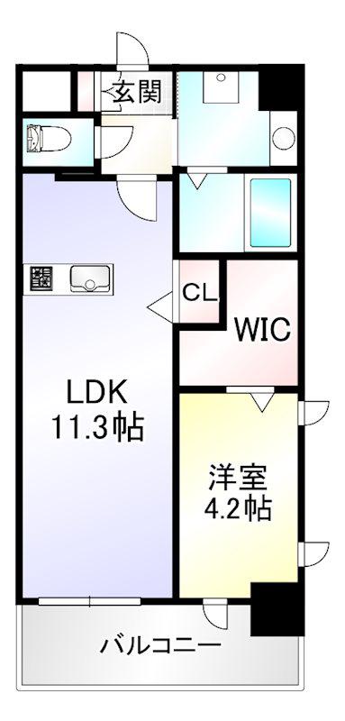 PROSPERER大手町(1LDK/3階)の間取り写真