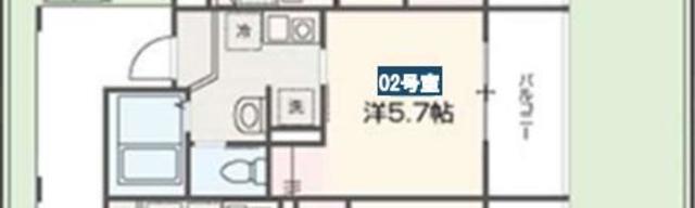 MELLAS相模原(1K/2階)の間取り写真