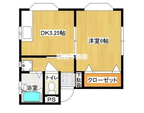 キャッスル神野(1DK/1階)の間取り写真