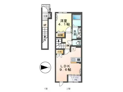 スターテラス南畝(1LDK/2階)の間取り写真