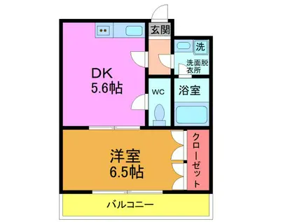 パールヒルズII(1DK/1階)の間取り写真