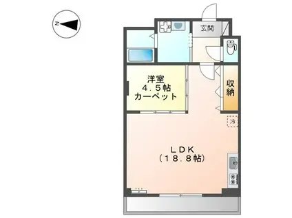 カステル・ヴェッチオ(1LDK/1階)の間取り写真