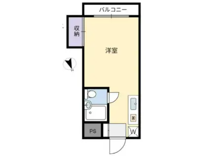 ディモーラ西池3丁目(ワンルーム/2階)の間取り写真