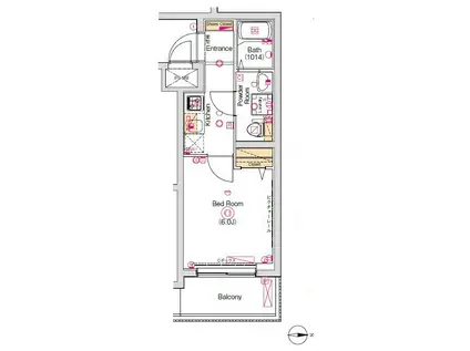 ヴォーガコルテ大崎(1K/3階)の間取り写真