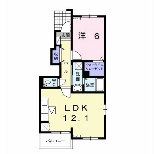 グランモート(1LDK/1階)の間取り写真