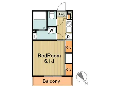 リブリスイートピースリー(1K/2階)の間取り写真