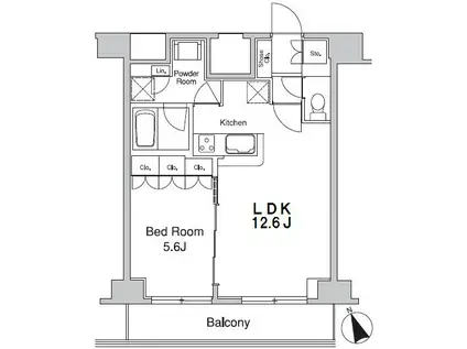 プラウドフラット蒲田II(1LDK/11階)の間取り写真