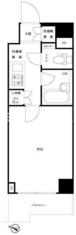 ルーブル大森山王弐番館(1K/6階)の間取り写真