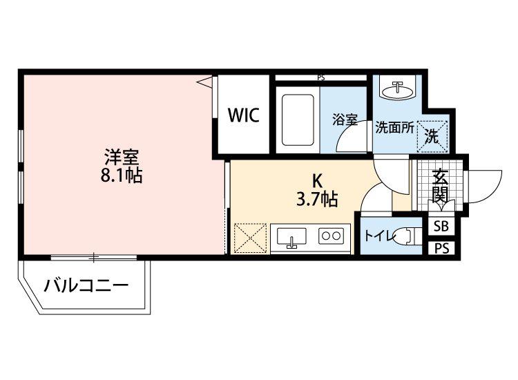 フォルシア本荘(1K/1階)の間取り写真