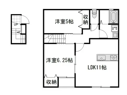 GROW西花尻(2LDK/2階)の間取り写真