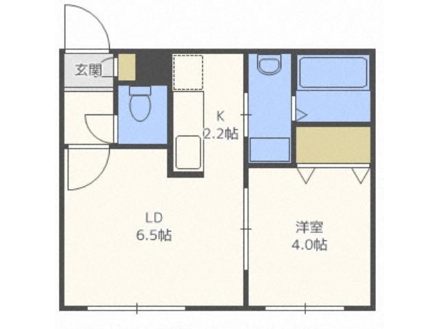 エール平岸(1DK/3階)の間取り写真