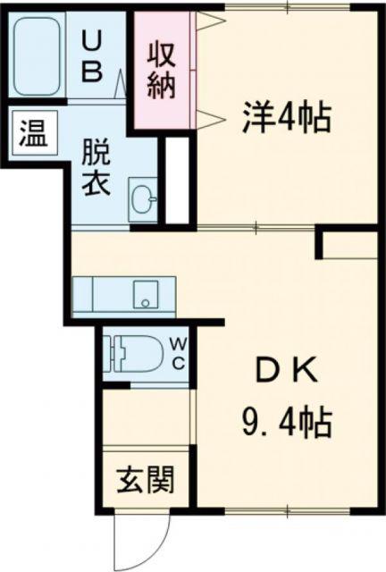 HAPPINESS I(1DK/1階)の間取り写真