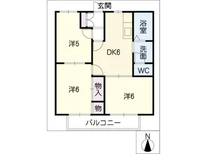 ツインタウン木曽川(3DK/2階)の間取り写真