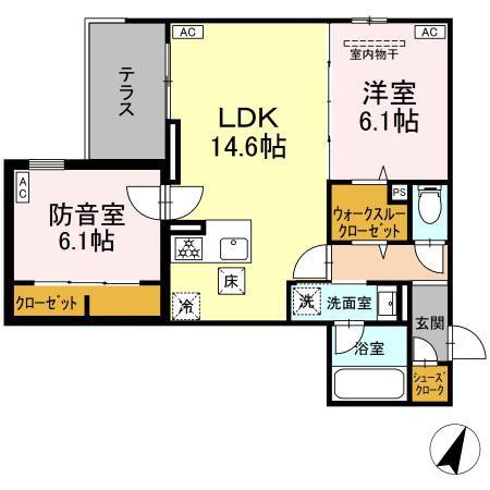 ＪＲ南武線 武蔵新城駅 徒歩18分 3階建 新築(2LDK/1階)の間取り写真