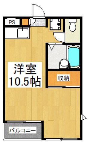 第1グリーンコーポ(ワンルーム/3階)の間取り写真