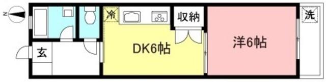 ベルハイム(1DK/3階)の間取り写真