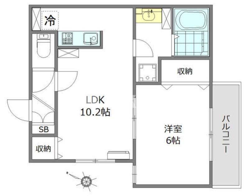 グレースガーデン学芸大学(1LDK/2階)の間取り写真
