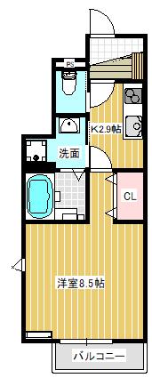 KI・ZU・NA 絆(1K/1階)の間取り写真