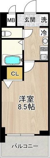 フェニックス日本橋高津(1K/6階)の間取り写真
