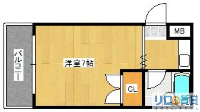 パインハイツ新大阪(1K/1階)の間取り写真
