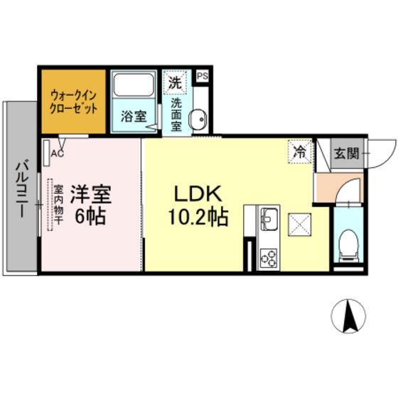 メセナ吉行(1LDK/1階)の間取り写真