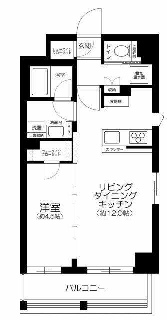 ハーモニーレジデンス新宿御苑ザイースト(1LDK/6階)の間取り写真