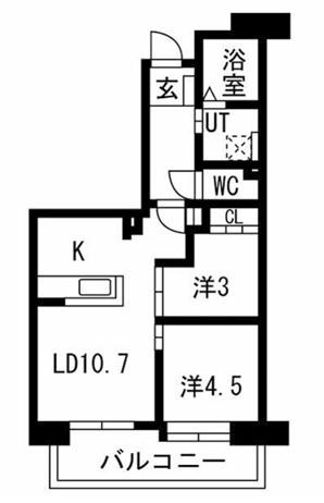 アクティ目黒駅前I(2LDK/3階)の間取り写真