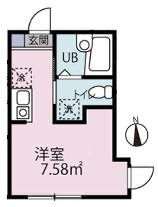 大倉山AP(1K/1階)の間取り写真