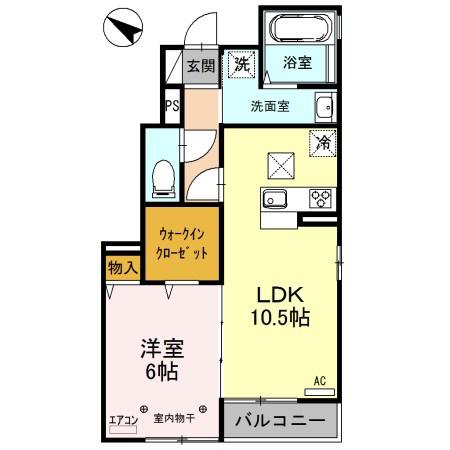 サンセレーナ(1LDK/1階)の間取り写真