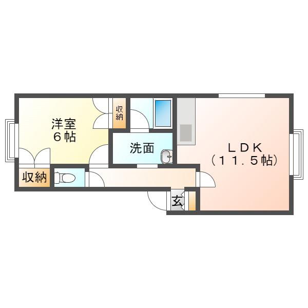 クリスタルハーモニー25(1LDK/2階)の間取り写真