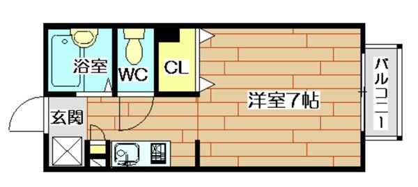 ハイツサニーコート(1K/2階)の間取り写真