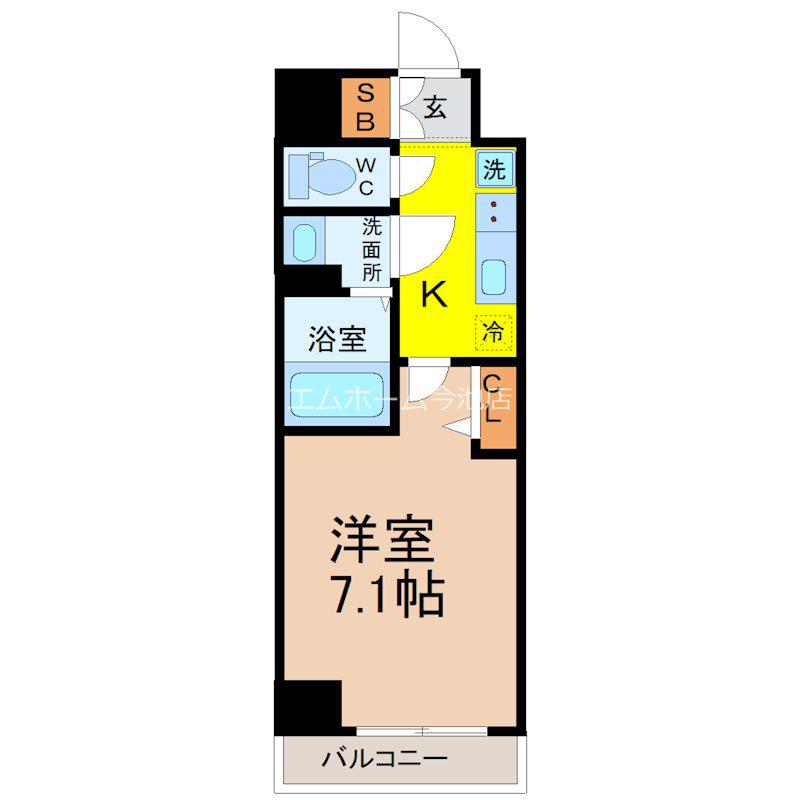 PS IMAIKE(1K/5階)の間取り写真