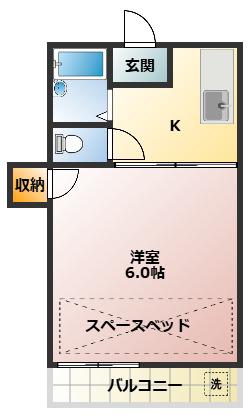 ライフコア徳丸(1K/1階)の間取り写真