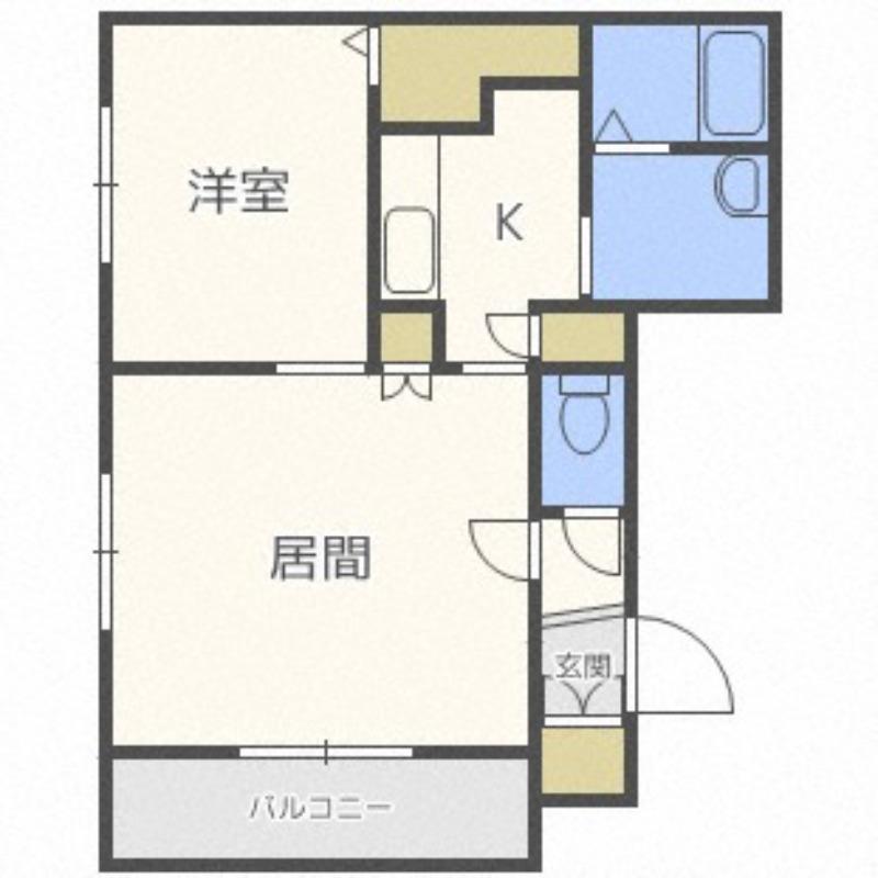グランメールアカシア通(1LDK/3階)の間取り写真
