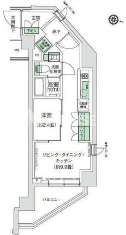 スタイリオ三軒茶屋(1LDK/2階)の間取り写真