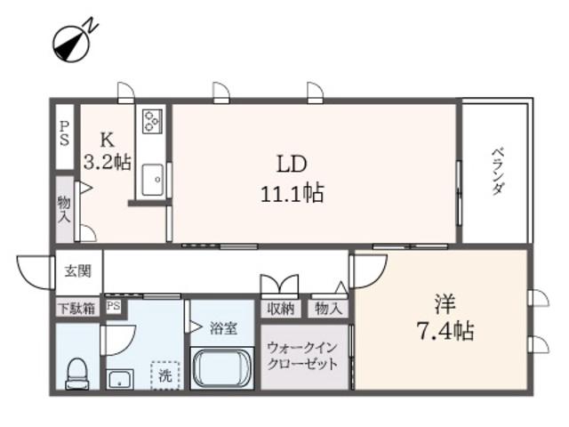 ピエーノ湘南石川(1LDK/3階)の間取り写真