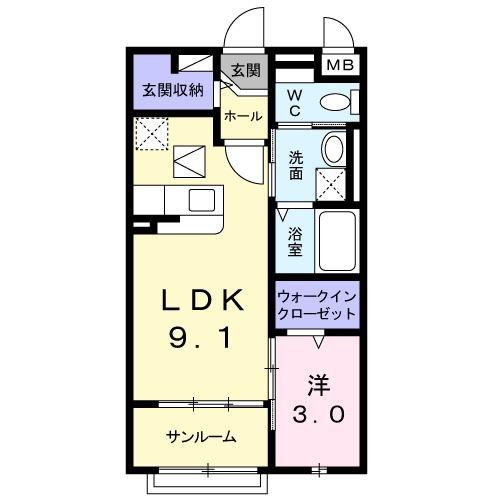 ベル エトワール(1LDK/1階)の間取り写真