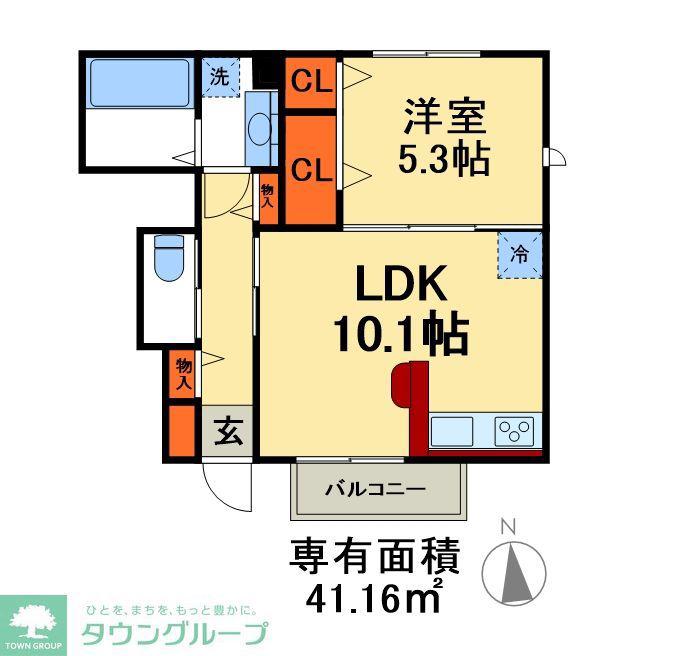 ヴィラセレビィ(1LDK/1階)の間取り写真